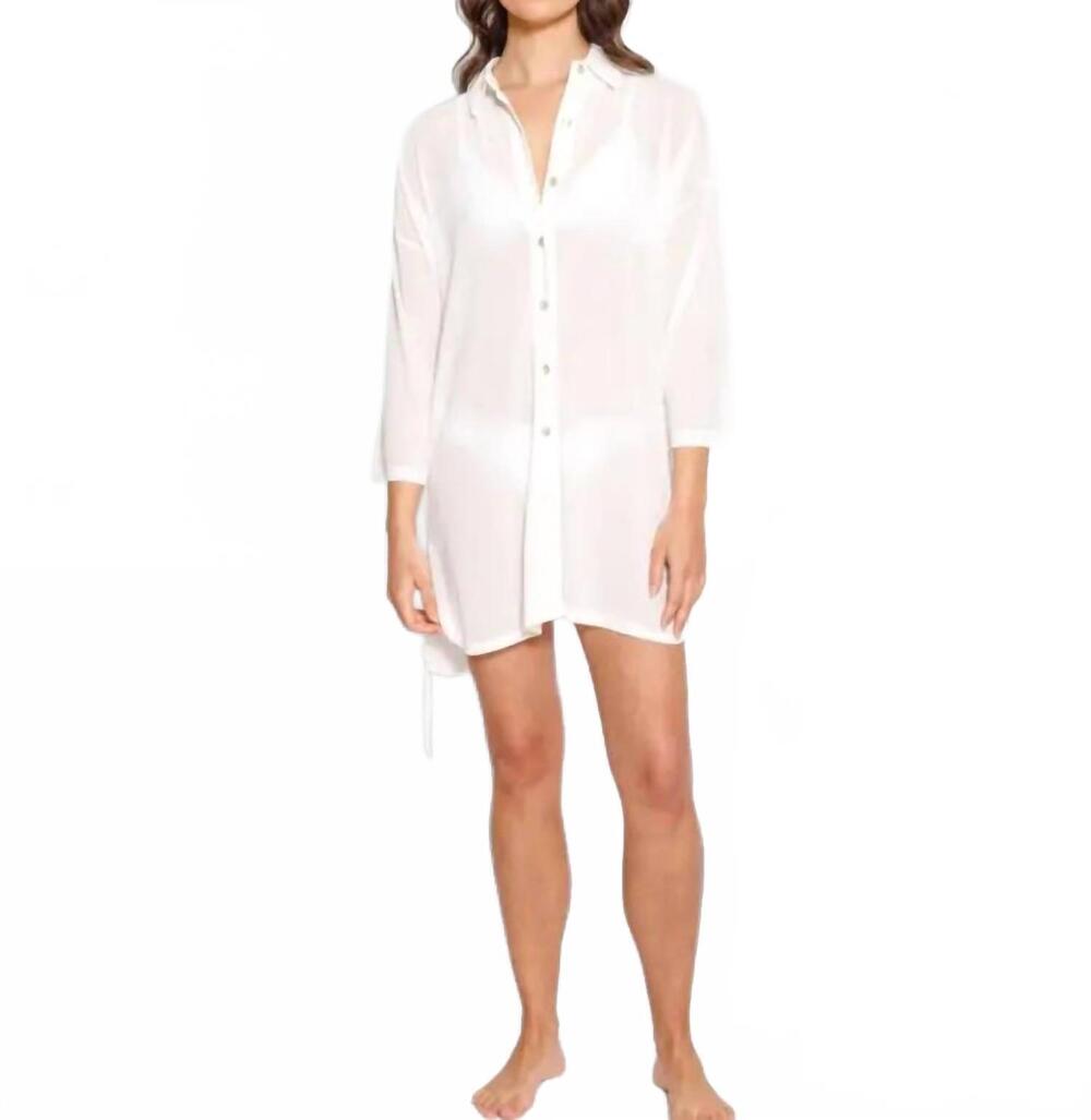 NEW KOY RESORT escape mesh cover up in white